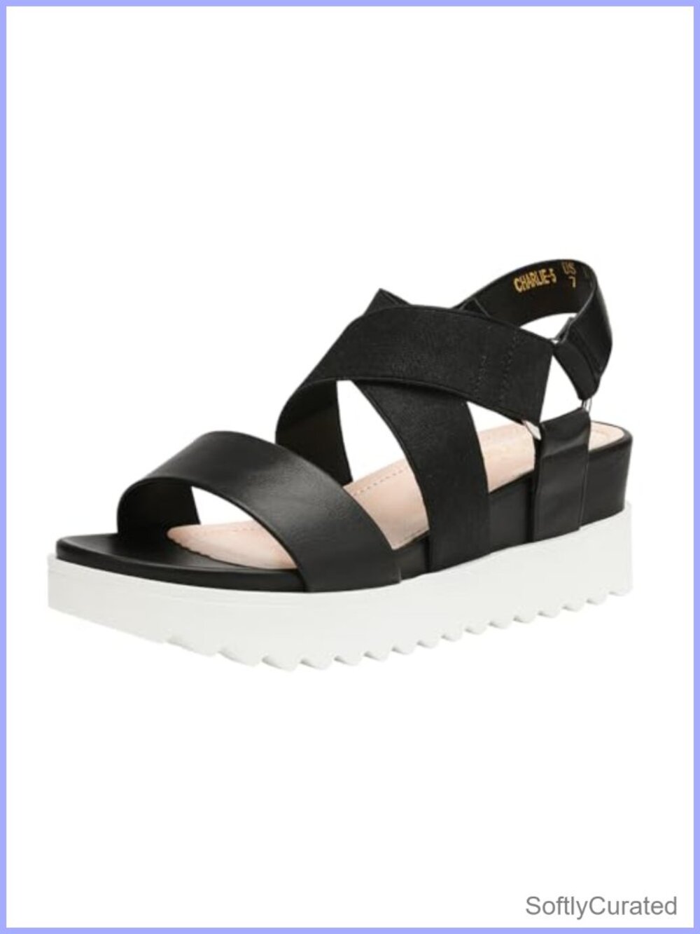 Open Toe Ankle Strap Platform Wedge Sandals Slip On EVA PU Comfort